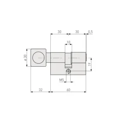 Abus knopcilinder KE60NP High Security 30/30 mm
