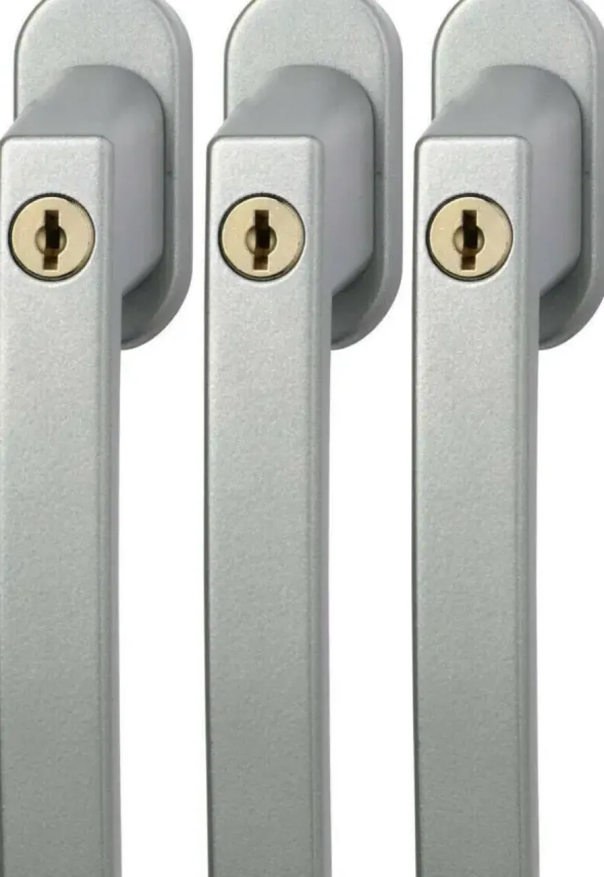Abus raamboom aluminium met slot 3 stuks