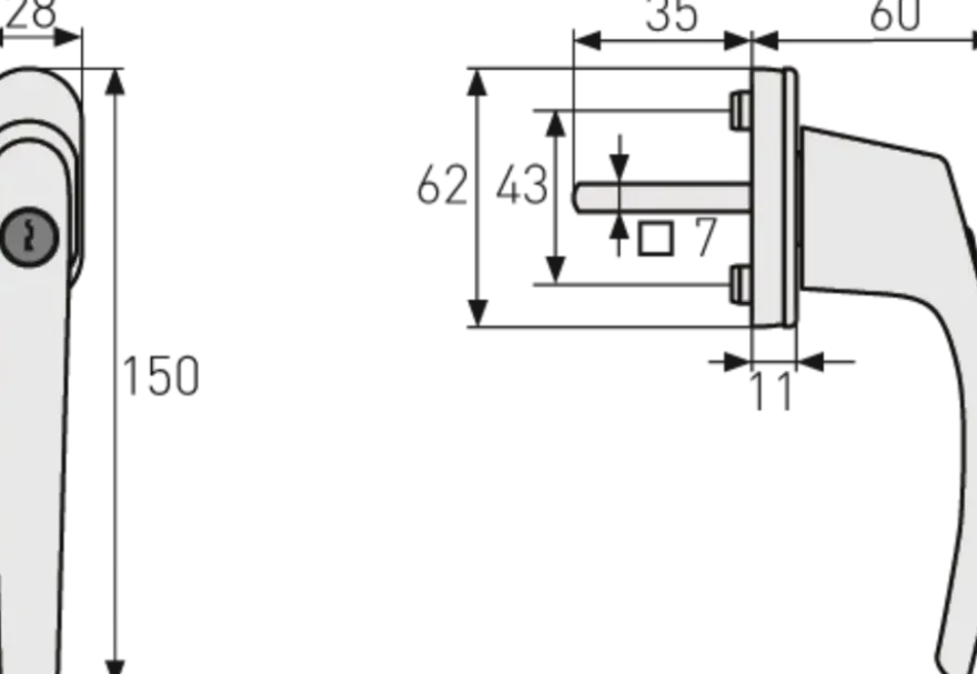 Abus raamkruk FG71 wit SKG**