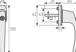 Abus raamkruk FG71 zwart SKG**