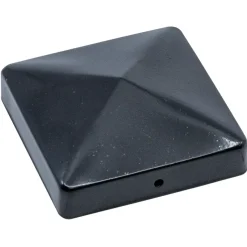 Afdekkap piramide tuinpaal zwart verzinkt 9x9 cm