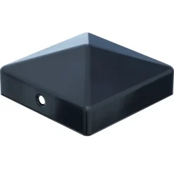 Afdekkap voor tuinpaal zwart hout 7 x 7 cm