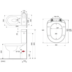 Allibert duoblok toilet met ingebouwde handenwasser