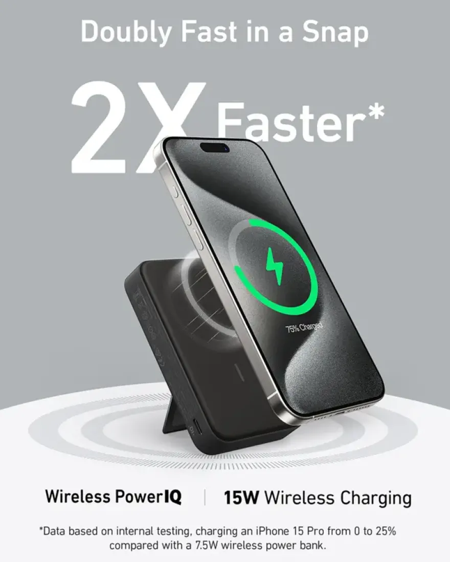 Anker MagGo draadloze powerbank magnetisch snelladen 10.000 mAh zwart