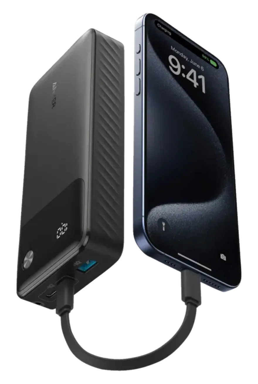 Anker powerbank snelladen 20.000 mAh zwart