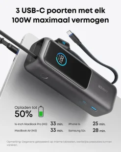 Anker Powerbank snelladen 25.000 mAh (165W)