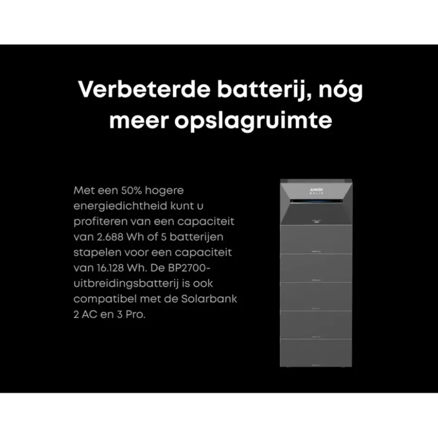 Anker Solix BP2700 uitbreidingsbatterij voor thuisbatterij Solix Solarbank 2 & 4