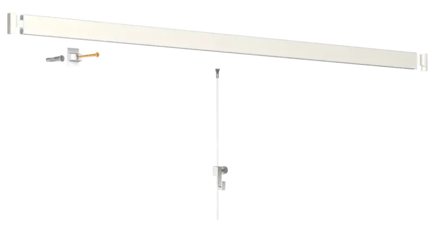 Artiteq Click Rail schilderij ophangsysteem compleet 6 meter wit RAL 9016 overschilderbaar