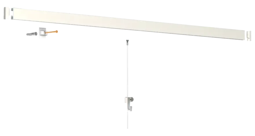 Artiteq Click Rail schilderij ophangsysteem compleet 2 meter wit RAL 9016 overschilderbaar