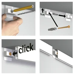 Artiteq Click Rail schilderij ophangsysteem compleet 2 meter wit crème RAL 9010