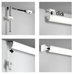 Artiteq Up Rail schilderij ophangsysteem compleet 2 meter wit (RAL 9016) overschilderbaar