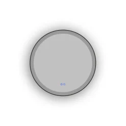 Atlantic badkamerspiegel Janessa met verlichting rond ø 60 cm chroom - met zwarte aluminium rand