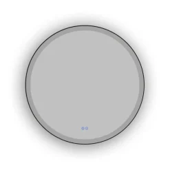 Atlantic badkamerspiegel Janessa met verlichting rond ø 80 cm chroom - met zwarte aluminium rand