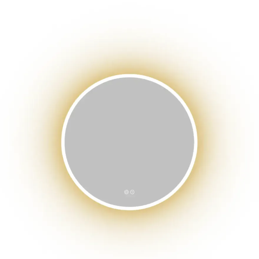 Atlantic badkamerspiegel Jeron met verlichting rond ø 60 cm chroom
