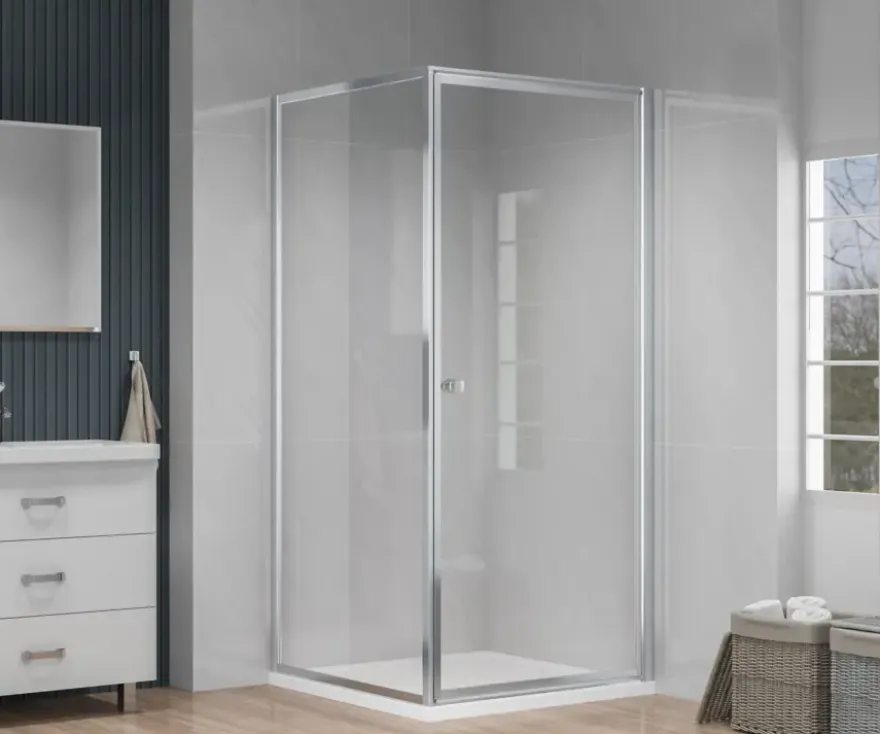 Atlantic douchecabine Roan met draaideur zilver hoek 90 x 90 cm