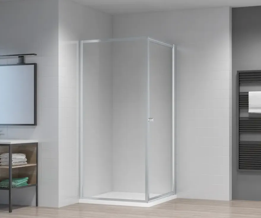 Atlantic douchecabine Roan met draaideur zilver hoek 90 x 90 cm