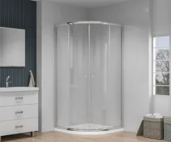 Atlantic douchecabine Silas met schuifdeur zilver kwartrond 90 x 90 cm