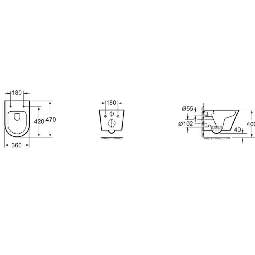 Atlantic hangend toilet Dayo compact wit