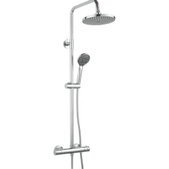 Atlantic regendoucheset Asher met handdouche 3 standen en thermostaatkraan chroom - hartafstand kraan 15 cm