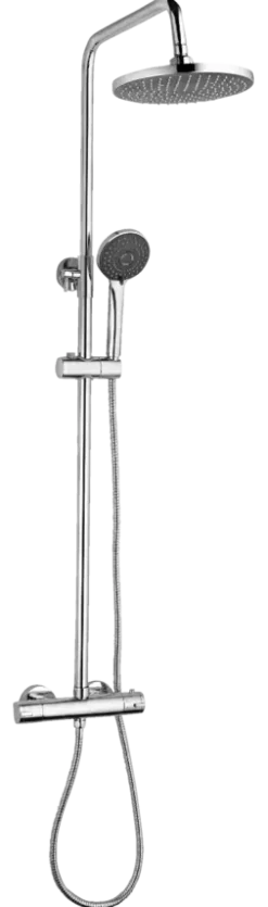 Atlantic regendoucheset Asher met handdouche 3 standen en thermostaatkraan chroom - hartafstand kraan 12 cm