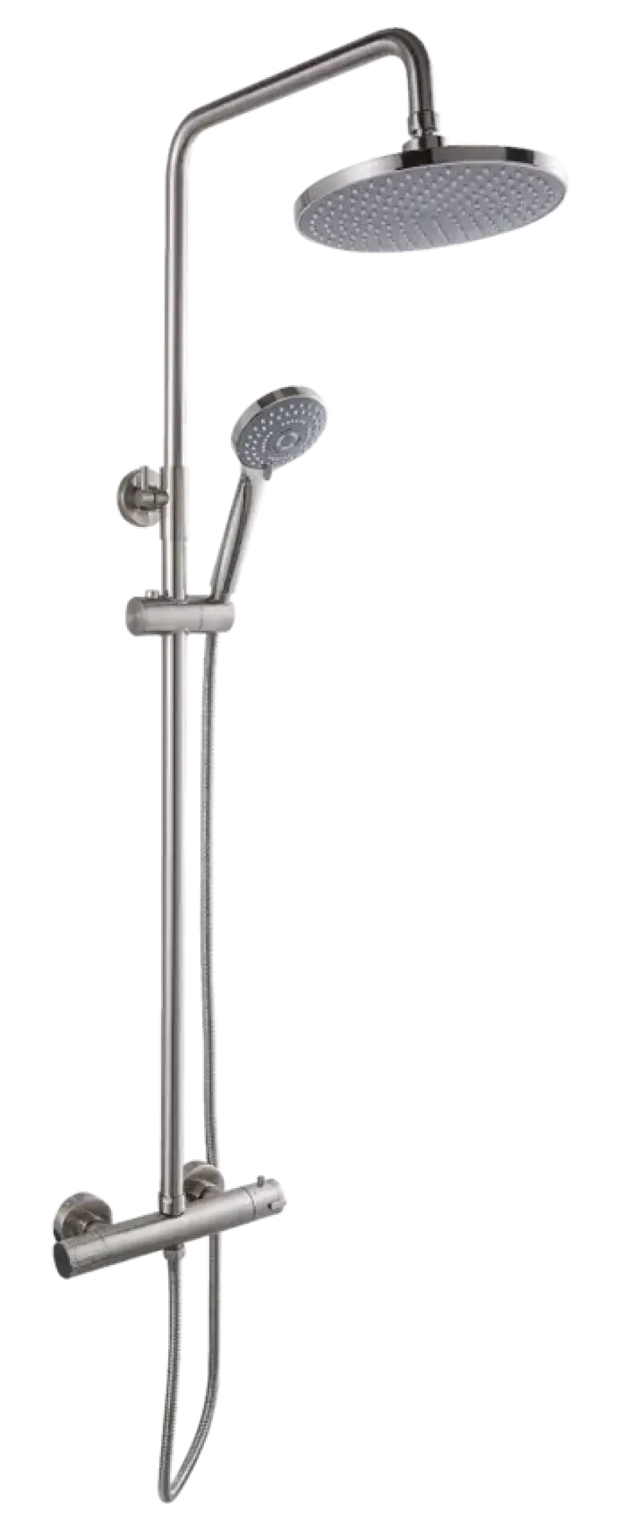 Atlantic regendoucheset Asher met handdouche 3 standen en thermostaatkraan RVS - hartafstand kraan 15 cm