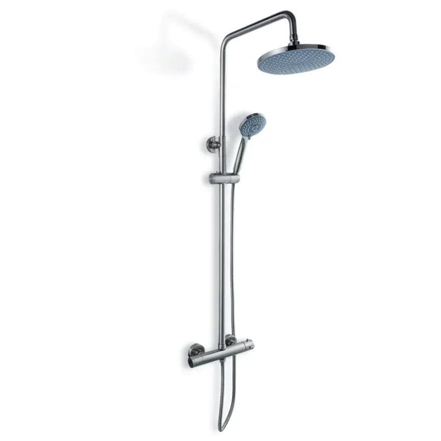 Atlantic regendoucheset Asher met handdouche 3 standen en thermostaatkraan RVS - hartafstand kraan 15 cm