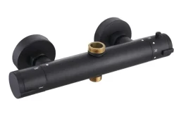 Atlantic regendoucheset Asher met handdouche 3 standen en thermostaatkraan zwart - hartafstand kraan 15 cm