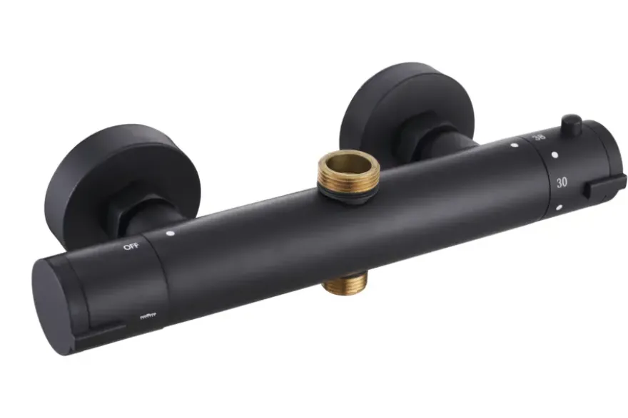 Atlantic regendoucheset Asher met handdouche 3 standen en thermostaatkraan zwart - hartafstand kraan 15 cm