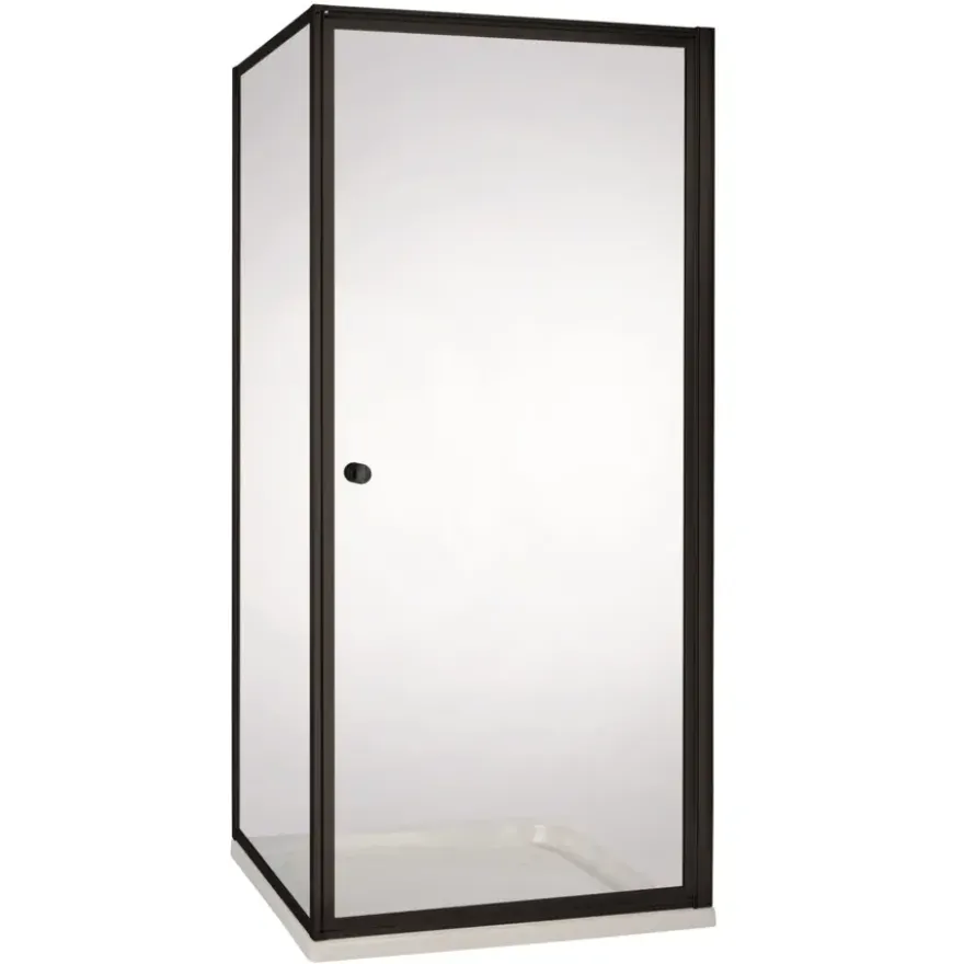 Atlantic Roan Douchewand en -deur 90x90x190cm Zwart