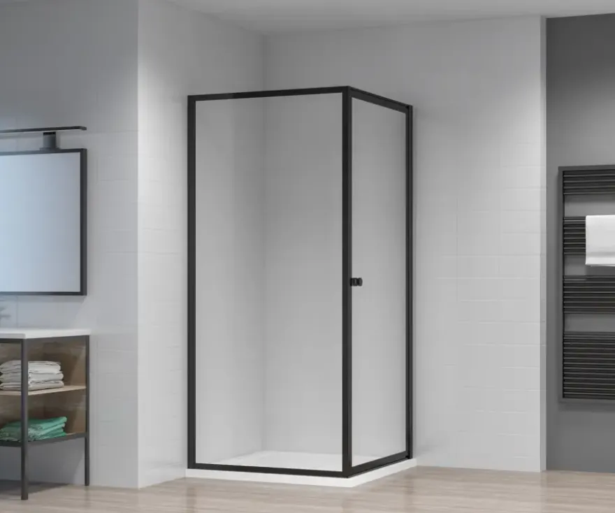 Atlantic Roan Douchewand en -deur 90x90x190cm Zwart
