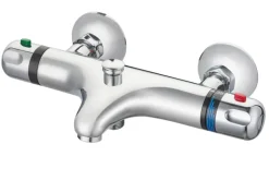 Atlantic thermostatische badkraan Diane met omstelling chroom 15cm