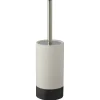 Atlantic toiletborstelgarnituur keramiek met ribbels Wit/Antraciet