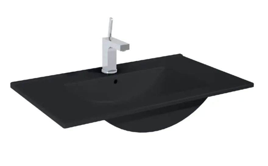 Atlantic wastafel Kyra zwart keramiek 80 cm