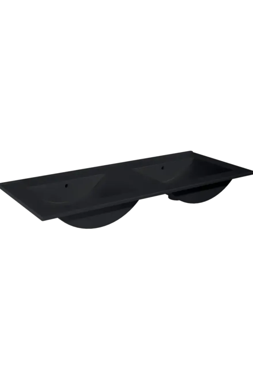 Atlantic wastafel Kyra zwart keramiek 120 cm