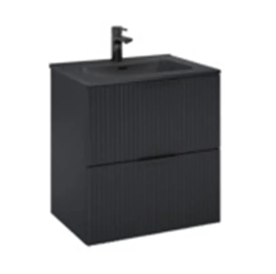 Atlantic wastafel Skappa zwart keramiek 60 cm