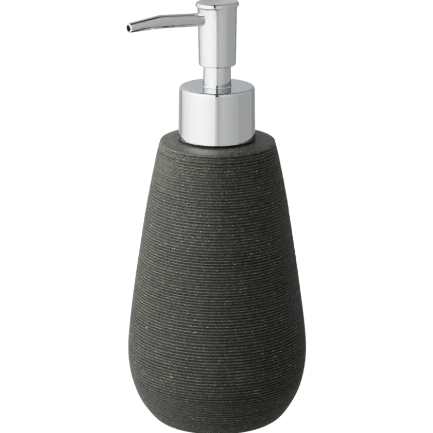 Atlantic zeepdispenser natuursteenlook met ribbels Antraciet