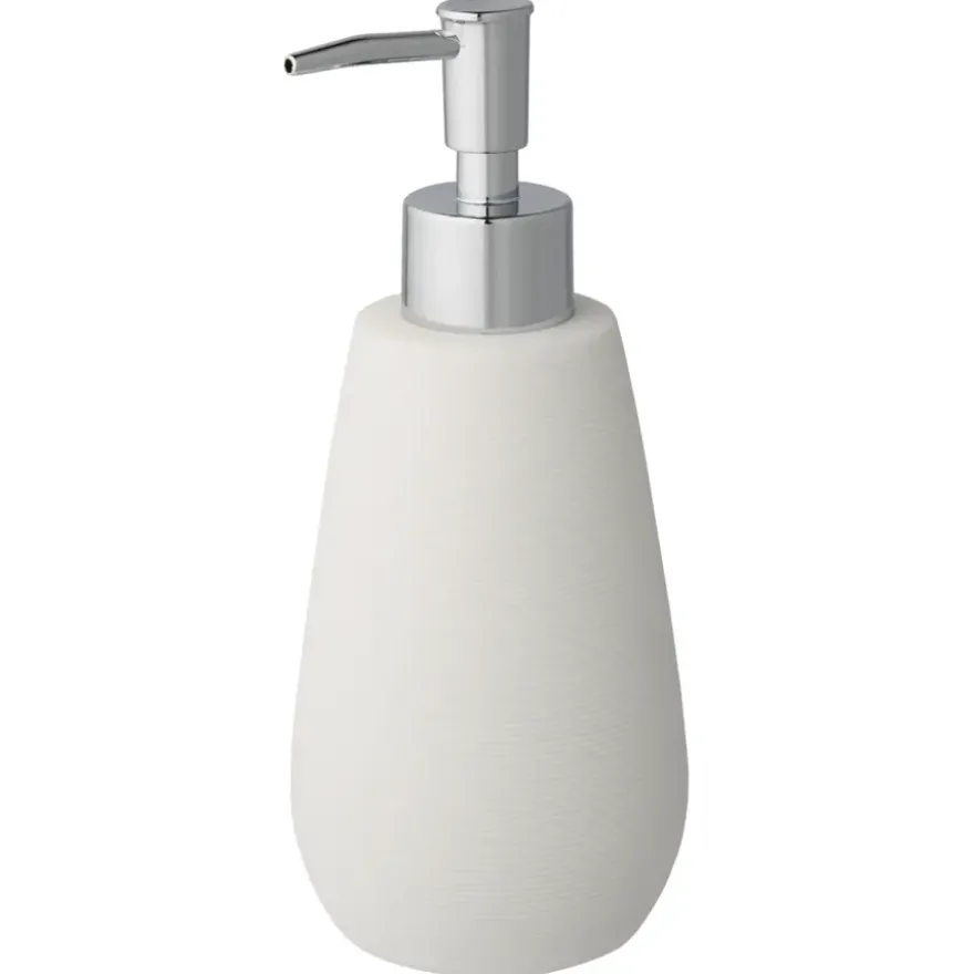 Atlantic zeepdispenser natuursteenlook met ribbels Wit