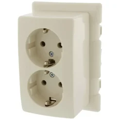 Attema Stopcontact RA Dubbel met Montageplaat