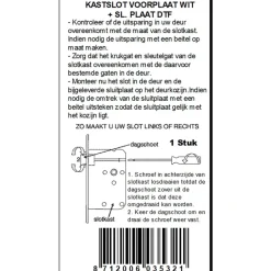 ATZ Insteekslot kastslot met witte voorplaat Doorn 50mm