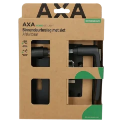 AXA binnendeurbeslag edge blokkruk sl55 met slot zwart