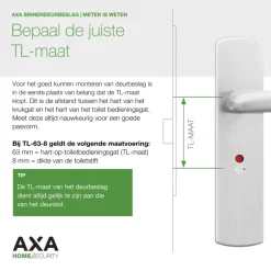 AXA binnendeurbeslag edge blokkruk toilet 63-8 met slot