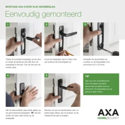 AXA binnendeurrozet klik met profielcilindergat rond zwart