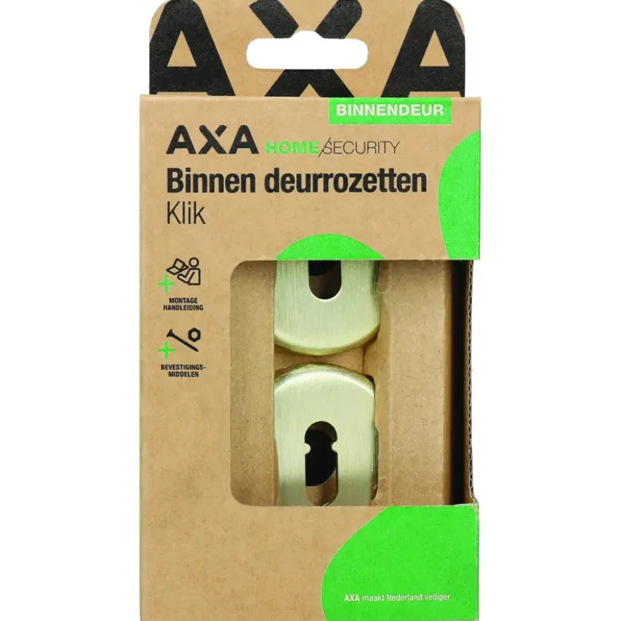 AXA binnendeur rozet klik rond blind met sleutelgat goud