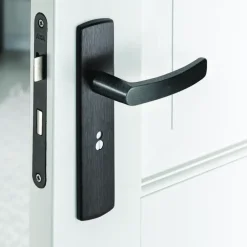 AXA deurkrukset Curve Blok zwart blindschild zilver wc-/badkamersluiting 63/8
