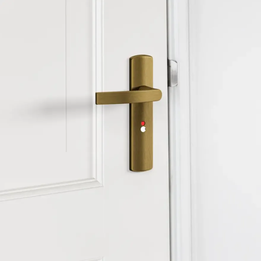 AXA deurkrukset Curve klik blindschild met wc-/badkamersluiting brons