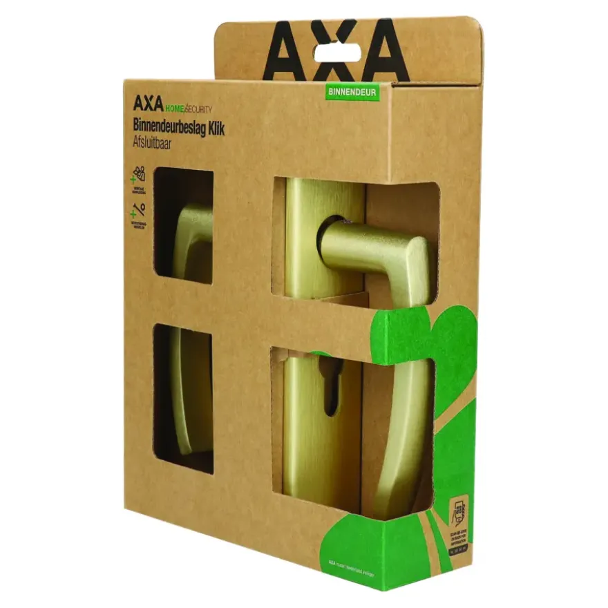 AXA deurkrukset Curve klik blindschild met cilindergat goud