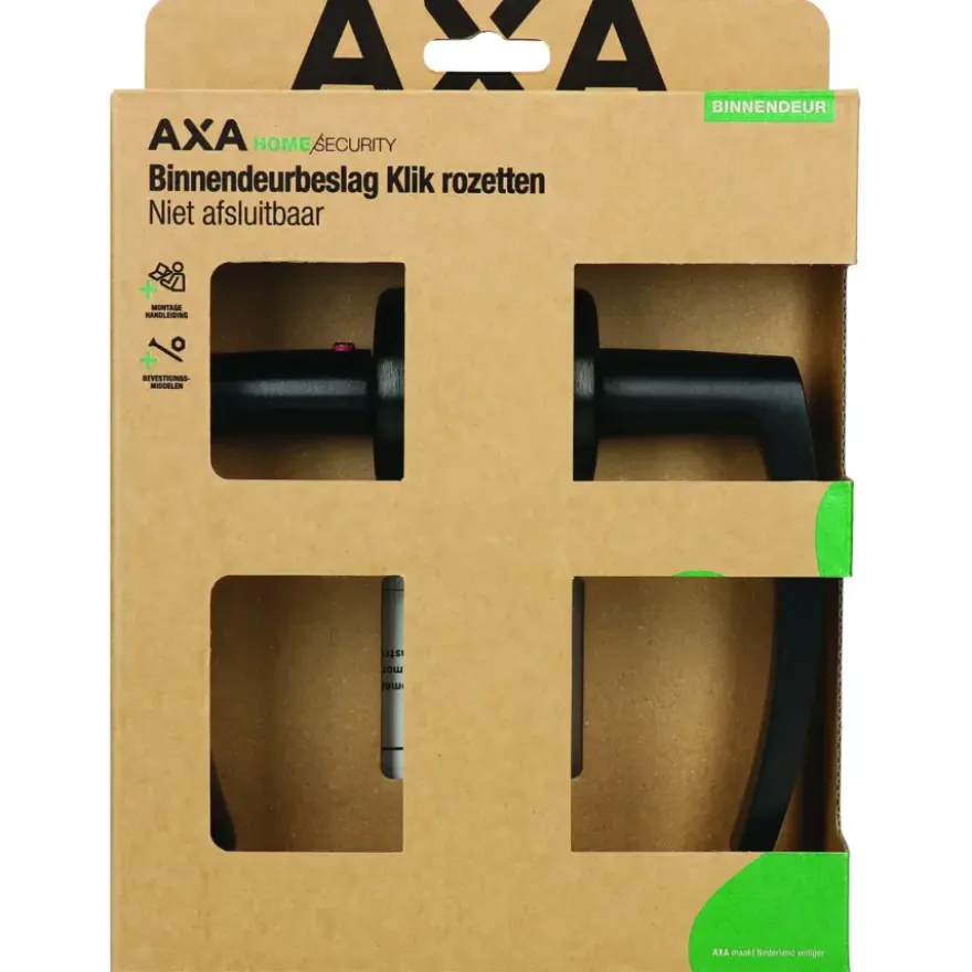 AXA deurkrukset klik met ronde rozet zwart