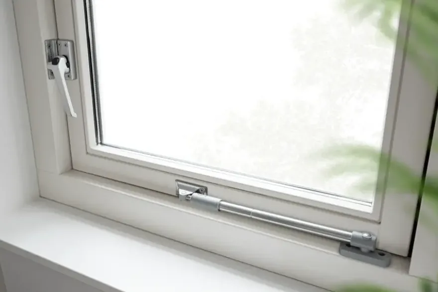 AXA raamsluiting met drukknop rechts aluminium buitendraaiend