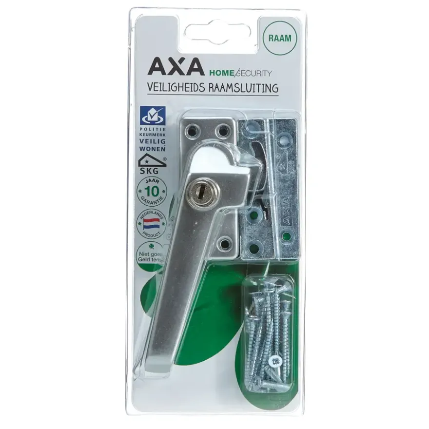 AXA raamsluiting met slot SKG 1-ster links aluminium buitendraaiend