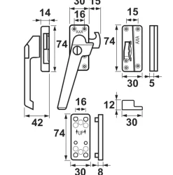 AXA Raamsluiting met slot SKG 1-ster links wit